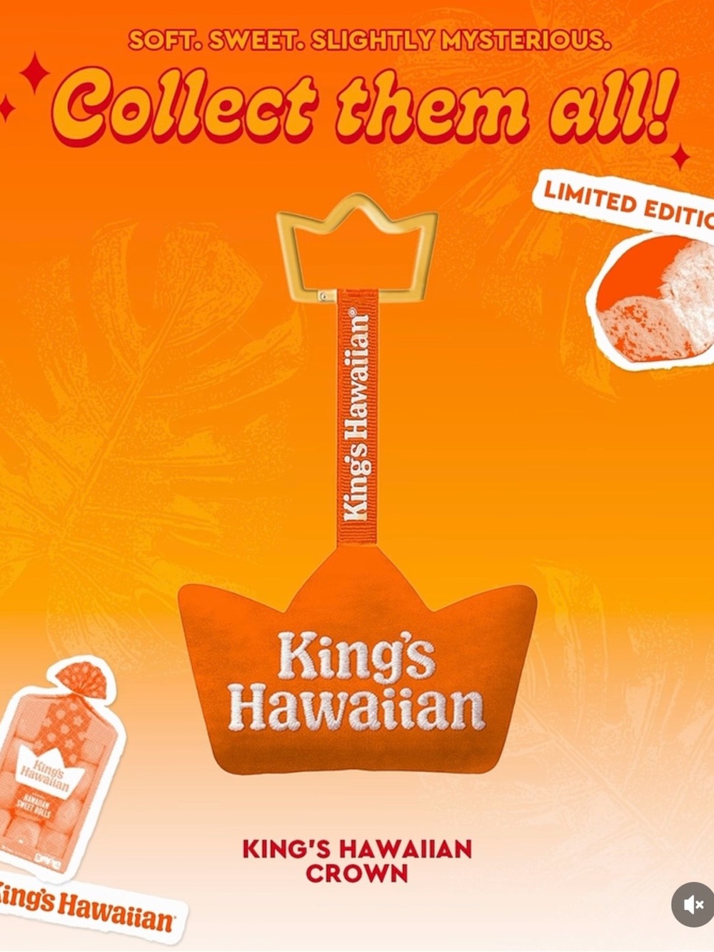 King's Hawaiian Orange Crown Plush Keychain